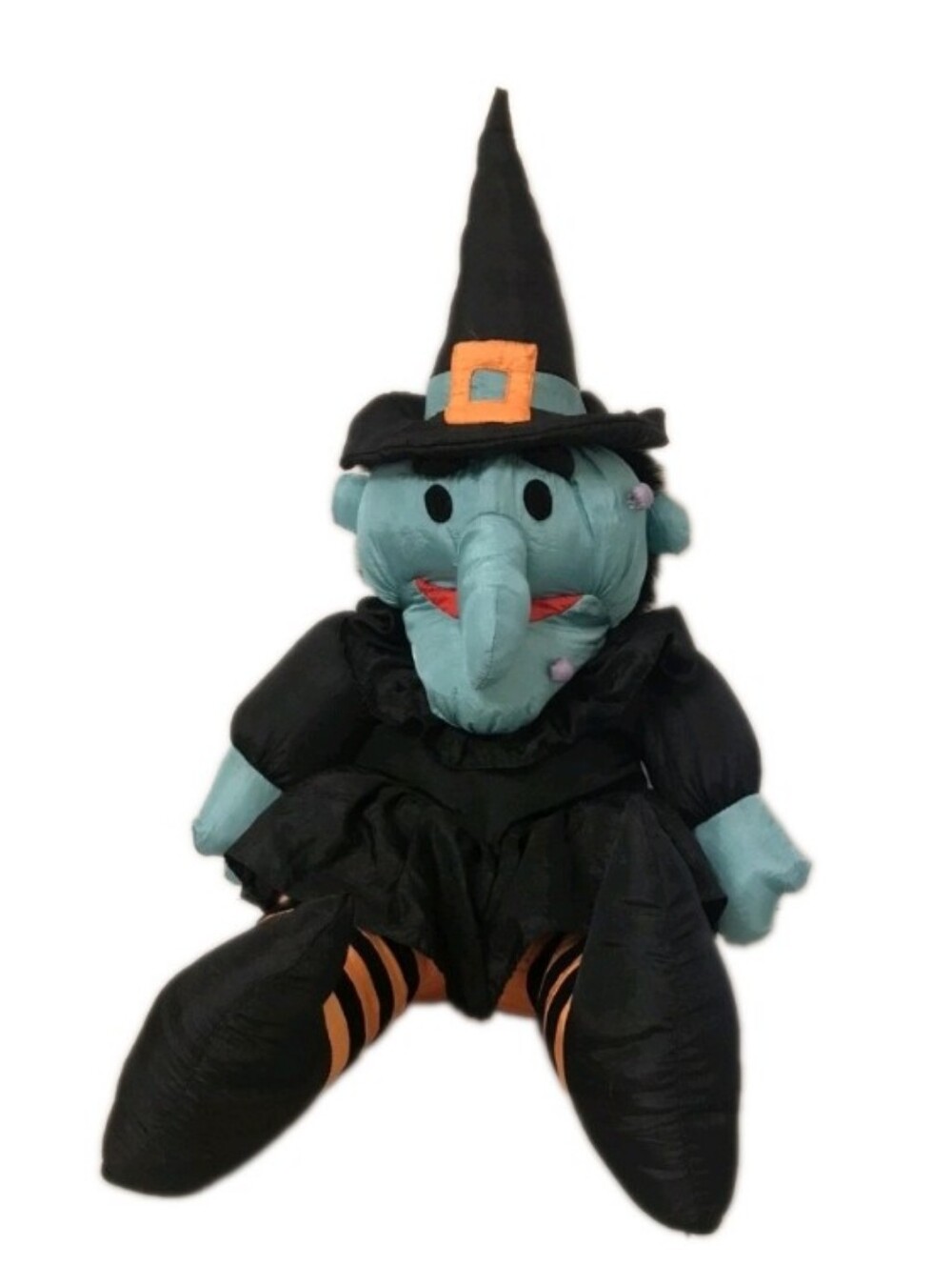 " Halloween Green Wart Witch Hazel Type Vintage Nylon Stuffed Plush Decor YMT